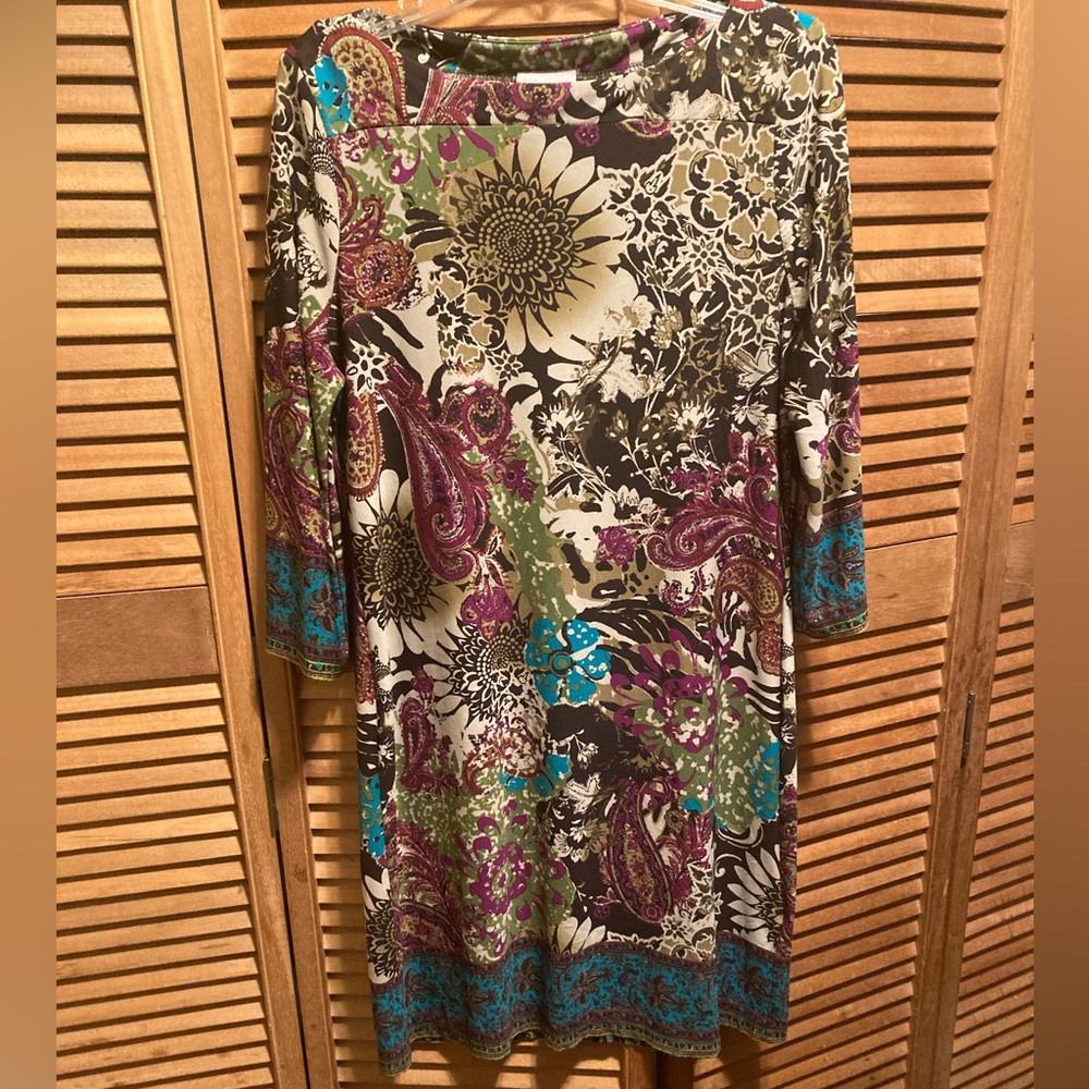 Beige by ECI Floral & Paisley Print Dress
